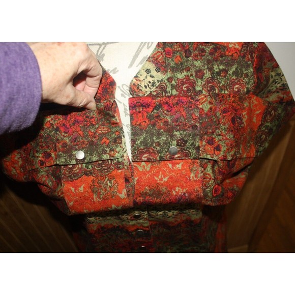 Christopher & Banks Floral Tapestry Blazer Jacket Sz XL Colorful Snap Close GUC - Picture 4 of 11